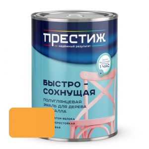 Эмаль акриловая полуглянцевая ПРЕСТИЖ Желтая
