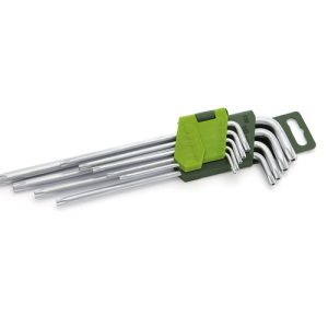 Набор ключей угловых TORX с отверстием удлинённых 9шт