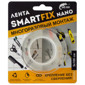 Лента для многоразового монтажа W-con SmartFix NANO, 3x100см